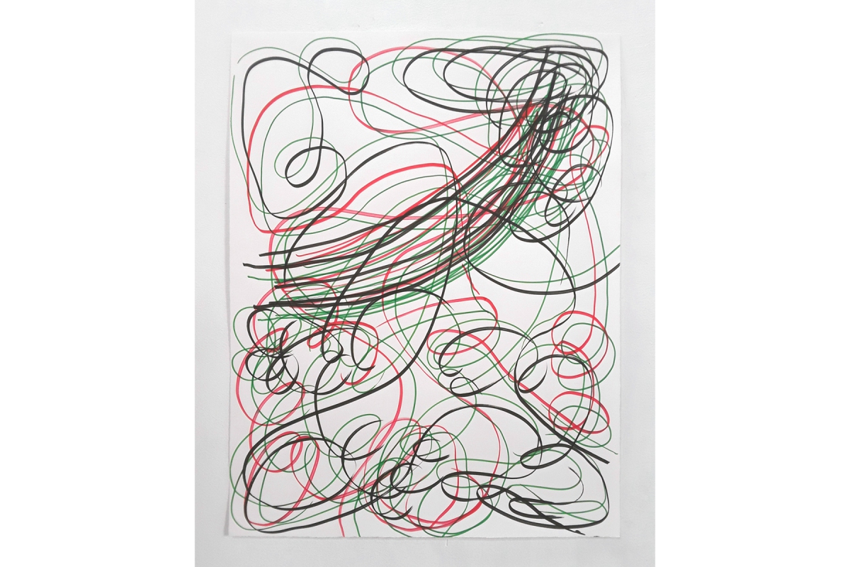 Das Lachen der MalereiUlrich Wellmann, 2023, Filzstift, Papier, 73,4 x 57 cm