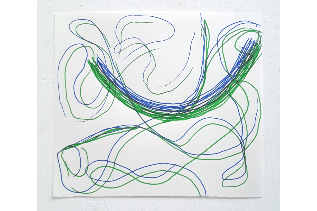 Das Lachen der MalereiUlrich Wellmann, 2023, Filzstift, Papier, 33,7 x 38,1 cm