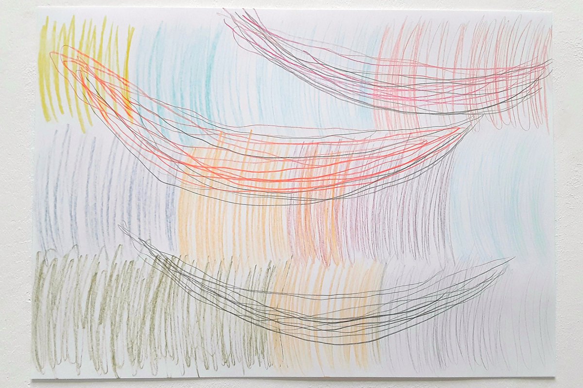 Das Lachen der MalereiUlrich Wellmann, 2020, Papier, Buntstift, 29,7 x 42 cm