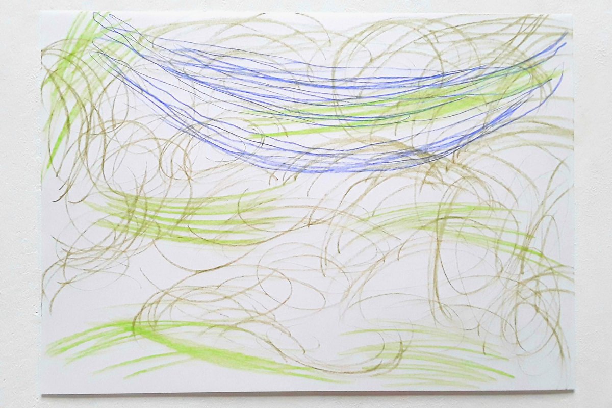 Das Lachen der MalereiUlrich Wellmann, 2020, Papier, Buntstift, 29,7 x 42 cm