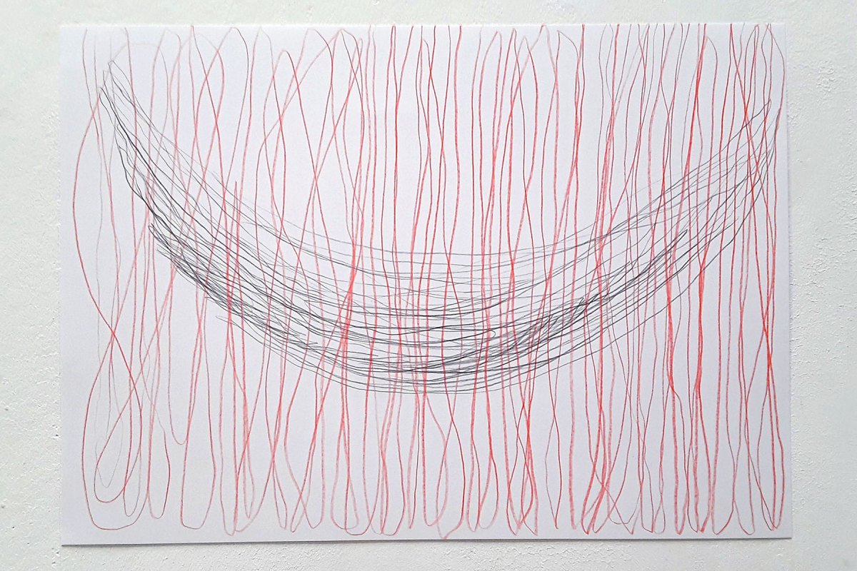 Das Lachen der MalereiUlrich Wellmann, 2020, Papier, Buntstift, 29,7 x 42 cm