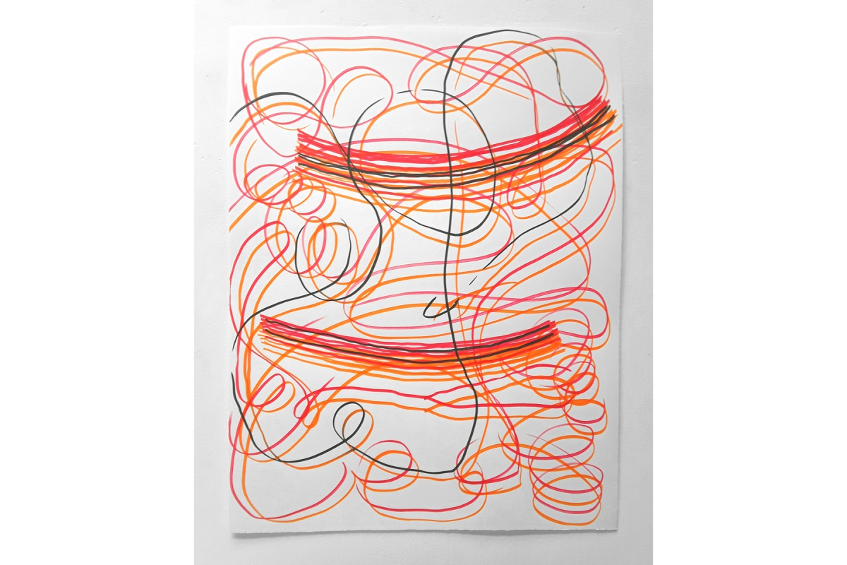 Das Lachen der MalereiUlrich Wellmann, 2023, Filzstift, Papier, 73,4 x 57,4 cm