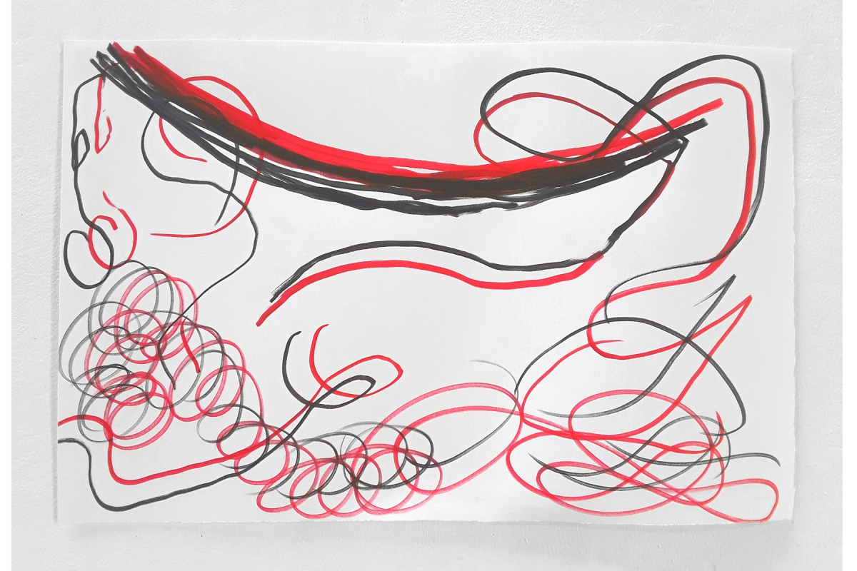 Ulrich Wellmann, The Laughter of PaintingUlrich Wellmann, 2023, Filzstift, Papier, 29,3 x 45,4 cm