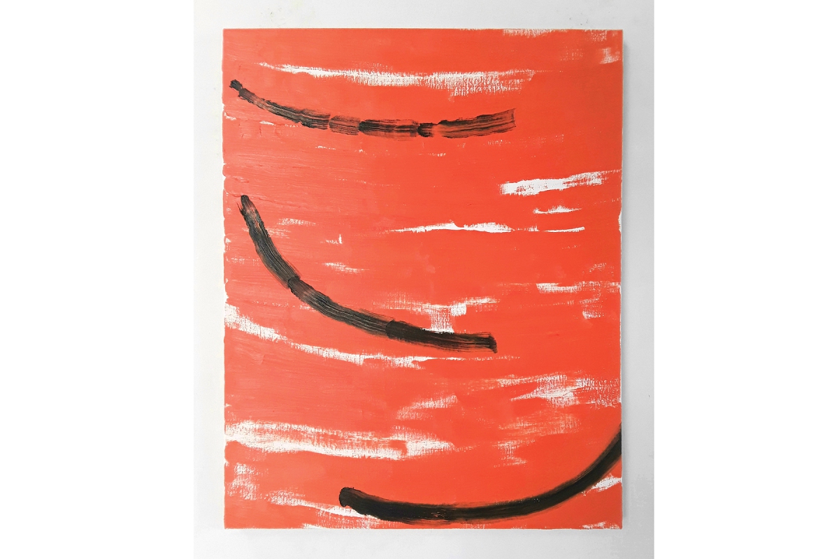 Ulrich Wellmann, Das Lachen der Malerei, 2023, Öl, Leinwand, 100 x 74 cm