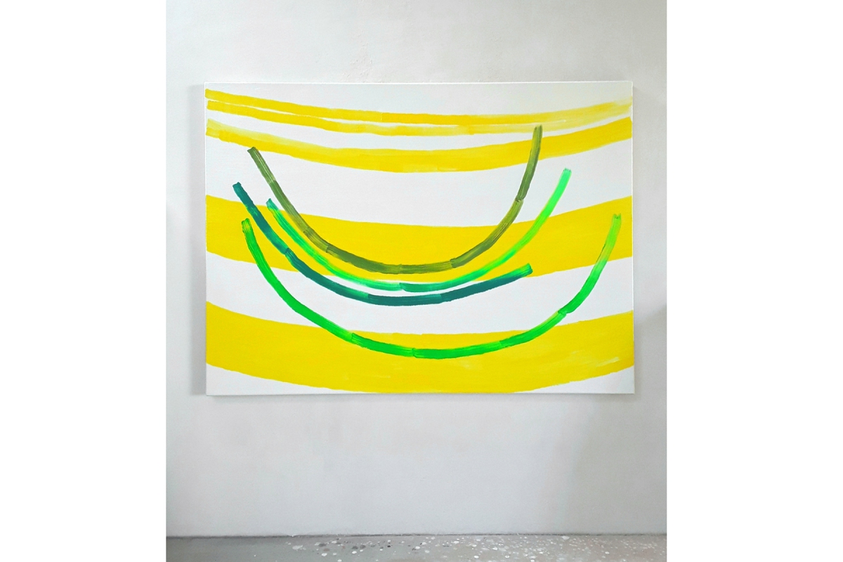 Ulrich Wellmann, The Laughter of Painting, 2021, Öl, Leinwand, 130 x 180 cm