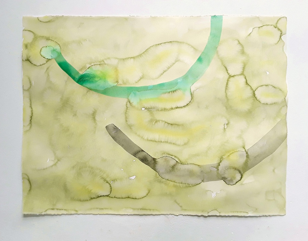 Ulrich Wellmann, <em>Das Lachen der Malerei</em>, 2020, Papier, Wasserfarbe, 58 x 76  cm