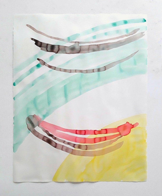 Ulrich Wellmann, Das Lachen der Malerei, 2020, Papier, Wasserfarbe, 72,2  x 57,3  cm
