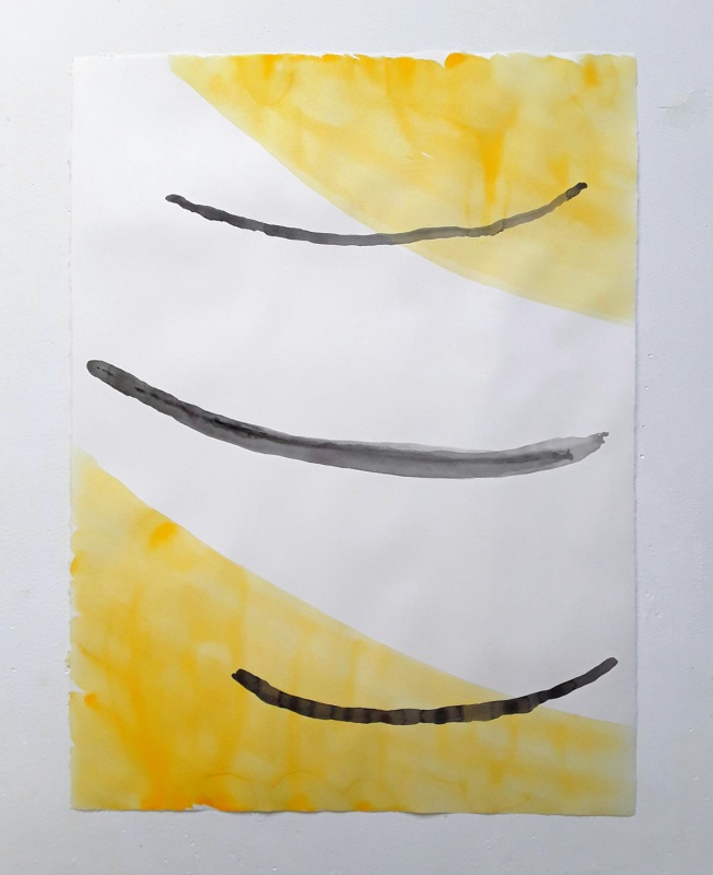 Ulrich Wellmann, <em>Das Lachen der Malerei</em>, 2020, Papier, Wasserfarbe, 72,2  x 57,3  cm