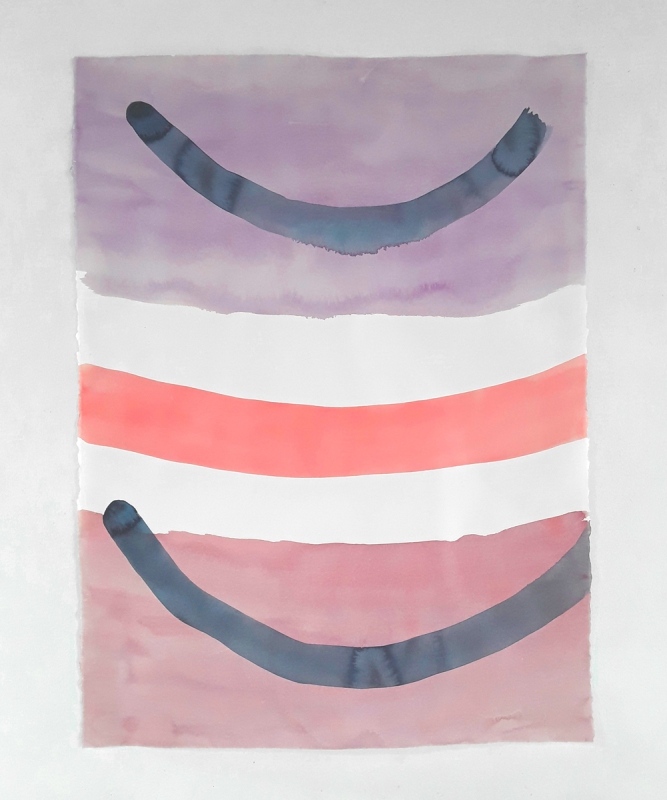 Das Lachen der MalereiUlrich Wellmann, 2023, Wasserfarbe, Papier, 76,2 x 56,2 cm