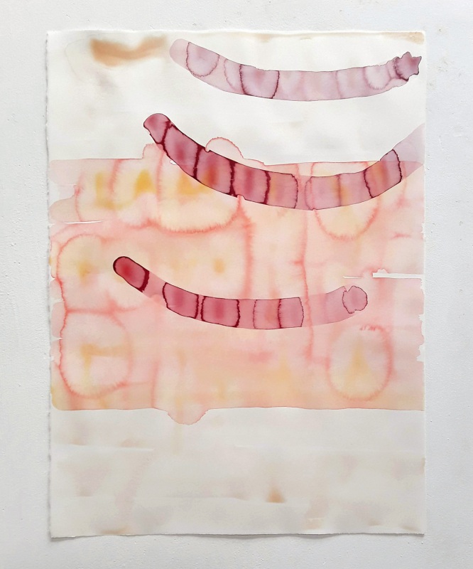 Ulrich Wellmann, <em>Das Lachen der Malerei</em>, 2020, Papier, Wasserfarbe, 72,2  x 57,3  cm